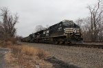 NS 4259 and 4426 with a coal train parked on the siding